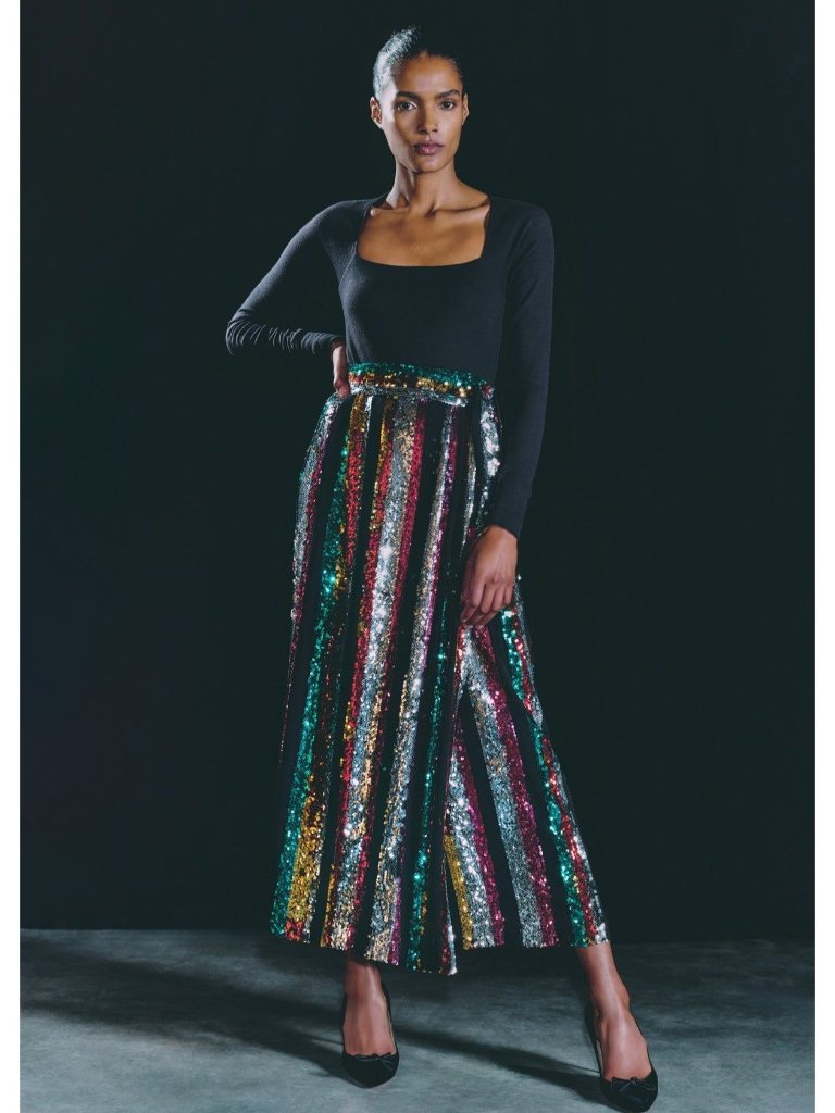 Nwt Wiggy Kit Woman's Gorgeous Multicolored Long Sequin Skirt/Wrap Sz Xs 680.00